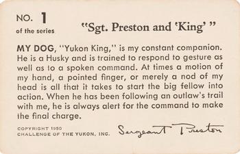 1950 Quaker Oats Challenge of the Yukon Sgt. Preston (F279-4) #1 Sgt. Preston And King Back