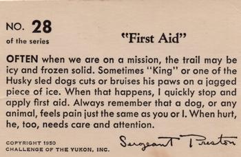 1950 Quaker Oats Challenge of the Yukon Sgt. Preston (F279-4) #28 First Aid Back