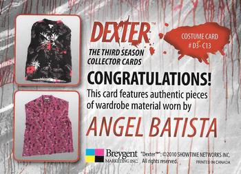2010 Breygent Dexter Season 3 - Costumes #D3-C13 Angel Batista Back