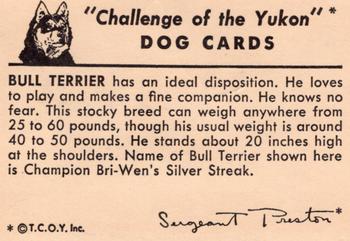 1950 Quaker Oats Challenge of the Yukon Dogs (F279-5) #NNO Bull Terrier Back
