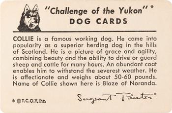 1950 Quaker Oats Challenge of the Yukon Dogs (F279-5) #NNO Collie Back