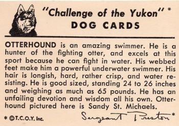 1950 Quaker Oats Challenge of the Yukon Dogs (F279-5) #NNO Otterhound Back