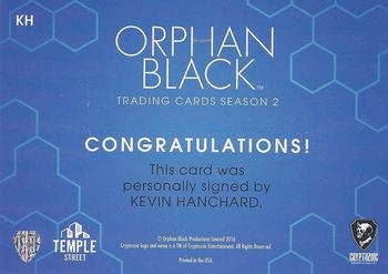 2017 Cryptozoic Orphan Black Season 2 - Autographs #NNO Kevin Hanchard Back