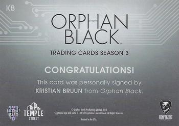 2017 Cryptozoic Orphan Black Season 3 - Autographs #NNO Kristian Bruun Back
