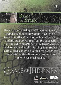 2017 Rittenhouse Game of Thrones Season 6 - Foil #51 Bran Stark Back