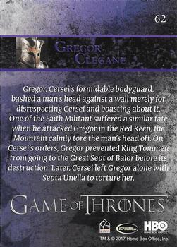 2017 Rittenhouse Game of Thrones Season 6 - Foil #62 Gregor Clegane Back
