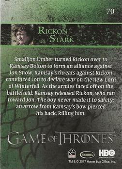2017 Rittenhouse Game of Thrones Season 6 - Foil #70 Rickon Stark Back