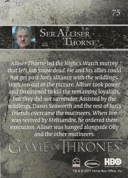 2017 Rittenhouse Game of Thrones Season 6 - Foil #75 Ser Alliser Thorne Back