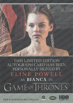 2017 Rittenhouse Game of Thrones Season 6 - Autographs Bordered #NNO Eline Powell Back