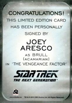 2017 Rittenhouse Star Trek 50th Anniversary - Autographs Alien Expansion #NNO Joey Aresco Back
