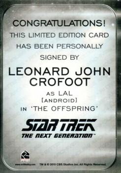 2017 Rittenhouse Star Trek 50th Anniversary - Autographs Alien Expansion #NNO Leonard John Crofoot Back