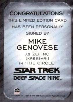 2017 Rittenhouse Star Trek 50th Anniversary - Autographs Alien Expansion #NNO Mike Genovese Back