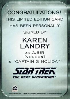 2017 Rittenhouse Star Trek 50th Anniversary - Autographs Alien Expansion #NNO Karen Landry Back