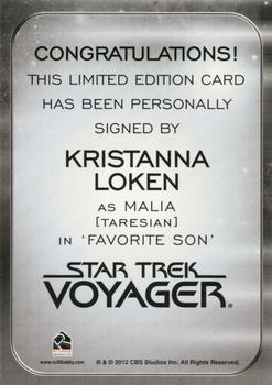 2017 Rittenhouse Star Trek 50th Anniversary - Autographs Alien Expansion #NNO Kristanna Loken Back