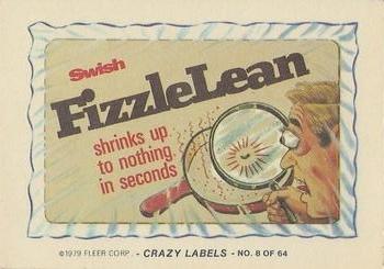 1979 Fleer Crazy Labels #19 Schlepps Bionic Water Back