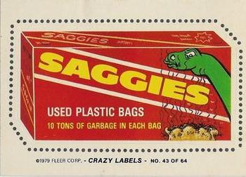 1979 Fleer Crazy Labels #43 Saggies Front