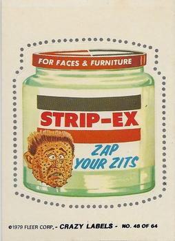 1979 Fleer Crazy Labels #48 Strip-Ex Front