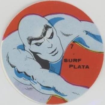 1983 Ovaltine Marvel Super Heroes Stickers (Mexico) #7 Surf Plata (Silver Surfer) Front
