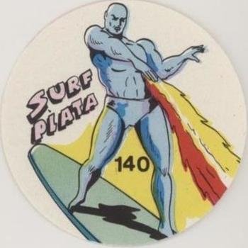 1983 Ovaltine Marvel Super Heroes Stickers (Mexico) #140 Surf Plata (Silver Surfer) Front