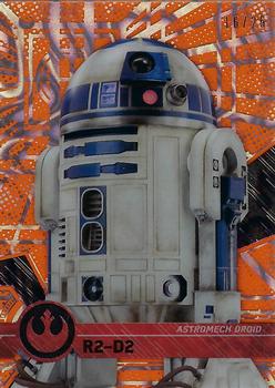 2017 Topps High Tek Star Wars - Orange Magma Diffractor #25 R2-D2 Front