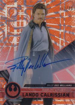 2017 Topps High Tek Star Wars - Autographs Orange Magma Diffractor #NNO Billy Dee Williams Front