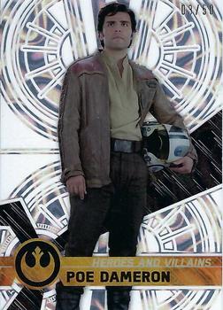 2017 Topps High Tek Star Wars - Heroes and Villains of The Force Awakens #HV-7 Poe Dameron Front