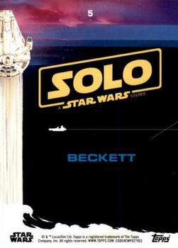 2018 Topps Solo: A Star Wars Story - Black #5 Beckett Back