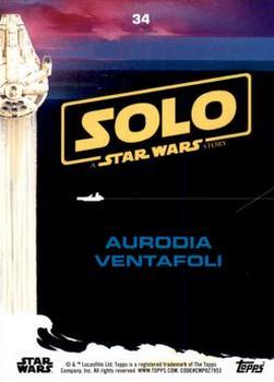 2018 Topps Solo: A Star Wars Story - Black #34 Aurodia Ventafoli Back