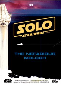 2018 Topps Solo: A Star Wars Story - Black #44 The Nefarious Moloch Back