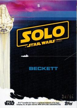 2018 Topps Solo: A Star Wars Story - Pink #5 Beckett Back