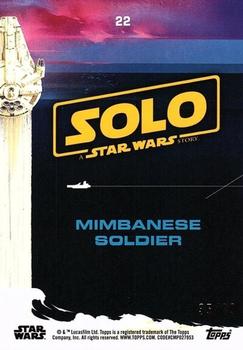 2018 Topps Solo: A Star Wars Story - Pink #22 Mimbanese Soldier Back