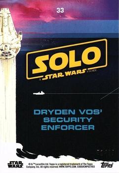 2018 Topps Solo: A Star Wars Story - Pink #33 Dryden Vos' Security Enforcer Back