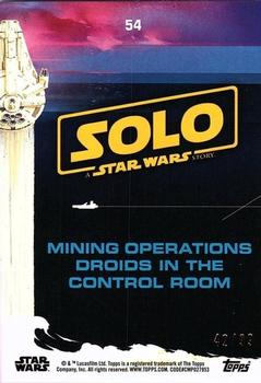 2018 Topps Solo: A Star Wars Story - Pink #54 Mining Operations Droids in the Control Room Back