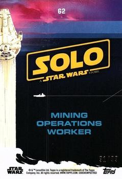 2018 Topps Solo: A Star Wars Story - Pink #62 Mining Operations Worker Back