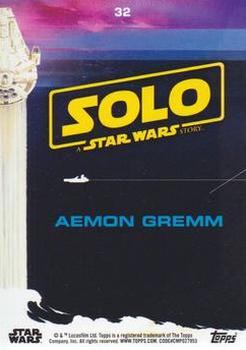 2018 Topps Solo: A Star Wars Story - Yellow #32 Aemon Gremm Back
