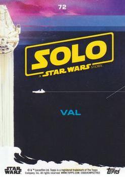 2018 Topps Solo: A Star Wars Story - Yellow #72 Val Back