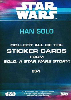 2018 Topps Solo: A Star Wars Story - Character Stickers #CS-1 Han Solo Back