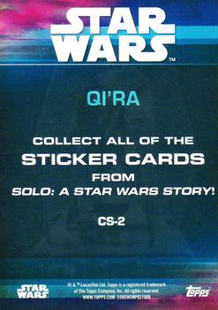 2018 Topps Solo: A Star Wars Story - Character Stickers #CS-2 Qi'ra Back