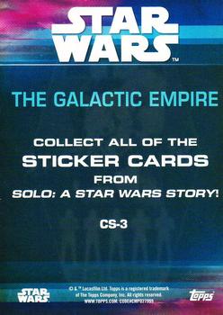 2018 Topps Solo: A Star Wars Story - Character Stickers #CS-3 The Galactic Empire Back