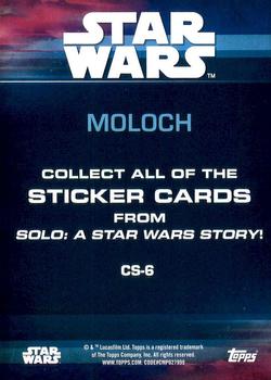 2018 Topps Solo: A Star Wars Story - Character Stickers #CS-6 Moloch Back