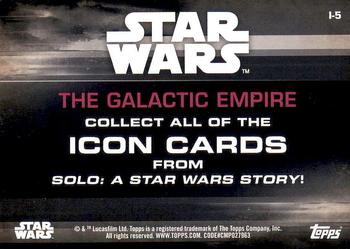 2018 Topps Solo: A Star Wars Story - Icons #I-5 The Galactic Empire Back