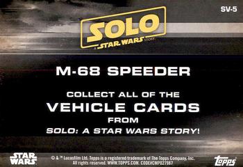 2018 Topps Solo: A Star Wars Story - Ships and Vehicles #SV-5 M-68 Speeder Back