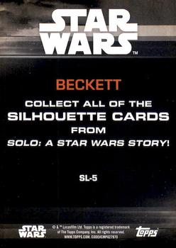 2018 Topps Solo: A Star Wars Story - Silhouettes #SL-5 Beckett Back