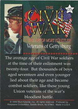 1996 Keepsake Collectibles The Civil War: The Art of Mort Kunstler #5 Veterans of Gettysburg Back