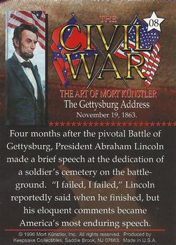 1996 Keepsake Collectibles The Civil War: The Art of Mort Kunstler #8 The Gettysburg Address Back