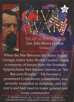 1996 Keepsake Collectibles The Civil War: The Art of Mort Kunstler #32 Gen. John Gordon Back