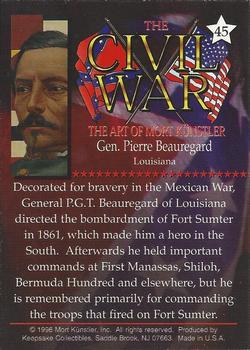 1996 Keepsake Collectibles The Civil War: The Art of Mort Kunstler #45 Gen. Pierre Beauregard Back