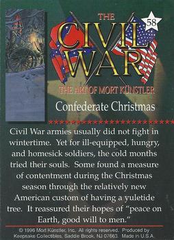 1996 Keepsake Collectibles The Civil War: The Art of Mort Kunstler #58 Confederate Christmas Back