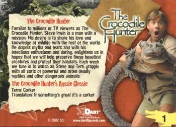 2002 Dart The Crocodile Hunter #1 The Crocodile Hunter Back
