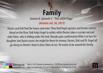 2016 Breygent Dexter Season 7 & 8 #51 Family Back